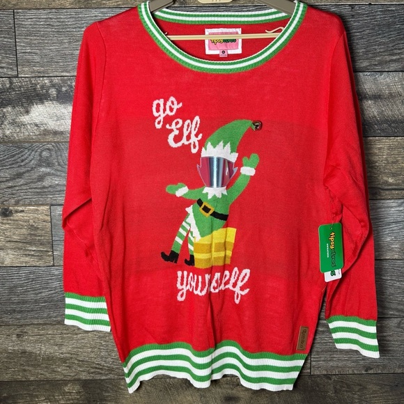Tipsy Elves Go Elf Yourself Christmas Sweater Fun Whimsical Brand New Size XL - Picture 3 of 9